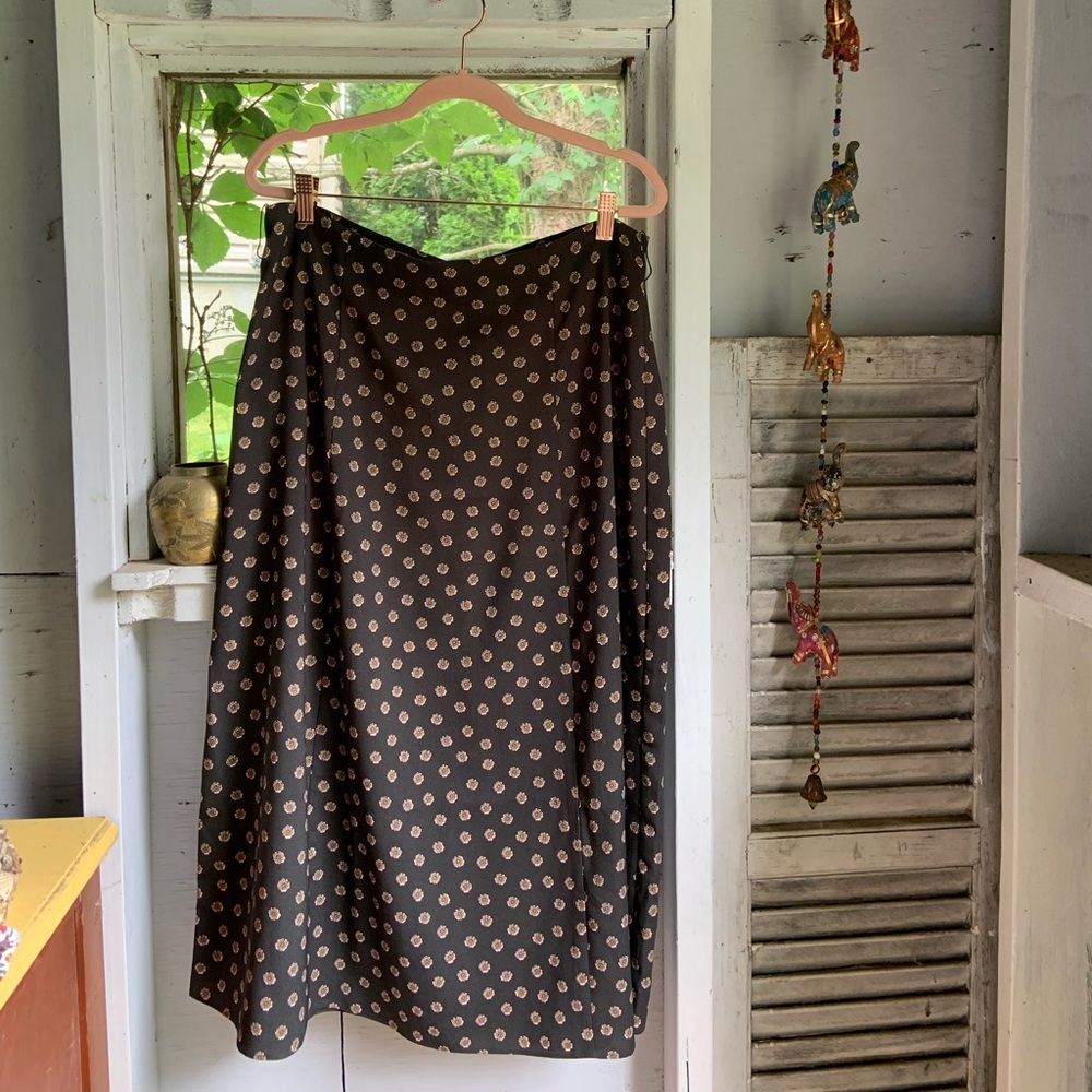 LOFT Floral Midi Skirt